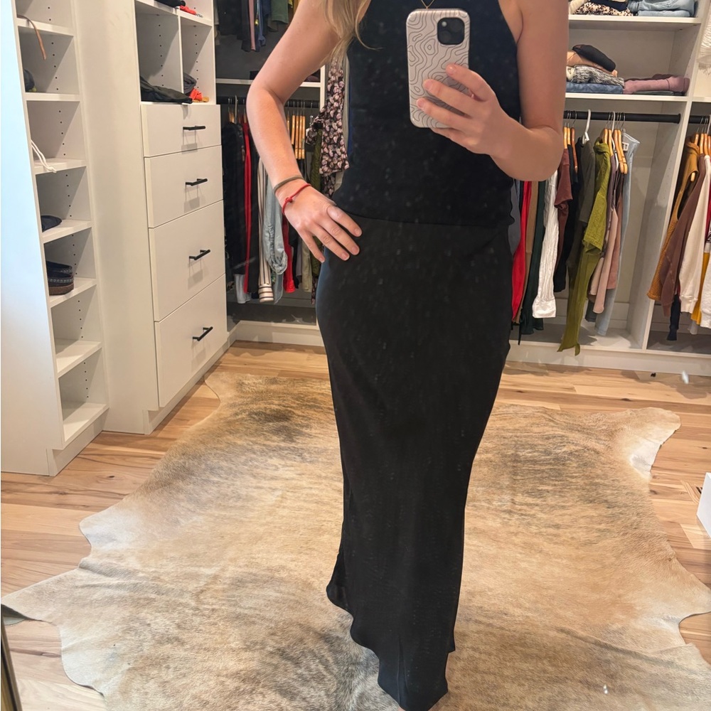 Favorite Daughter Silk Black Skirt